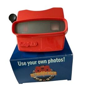 Retro Viewer Image 3D Red with Box USA Made Upload Your Own Photo Custom Reel